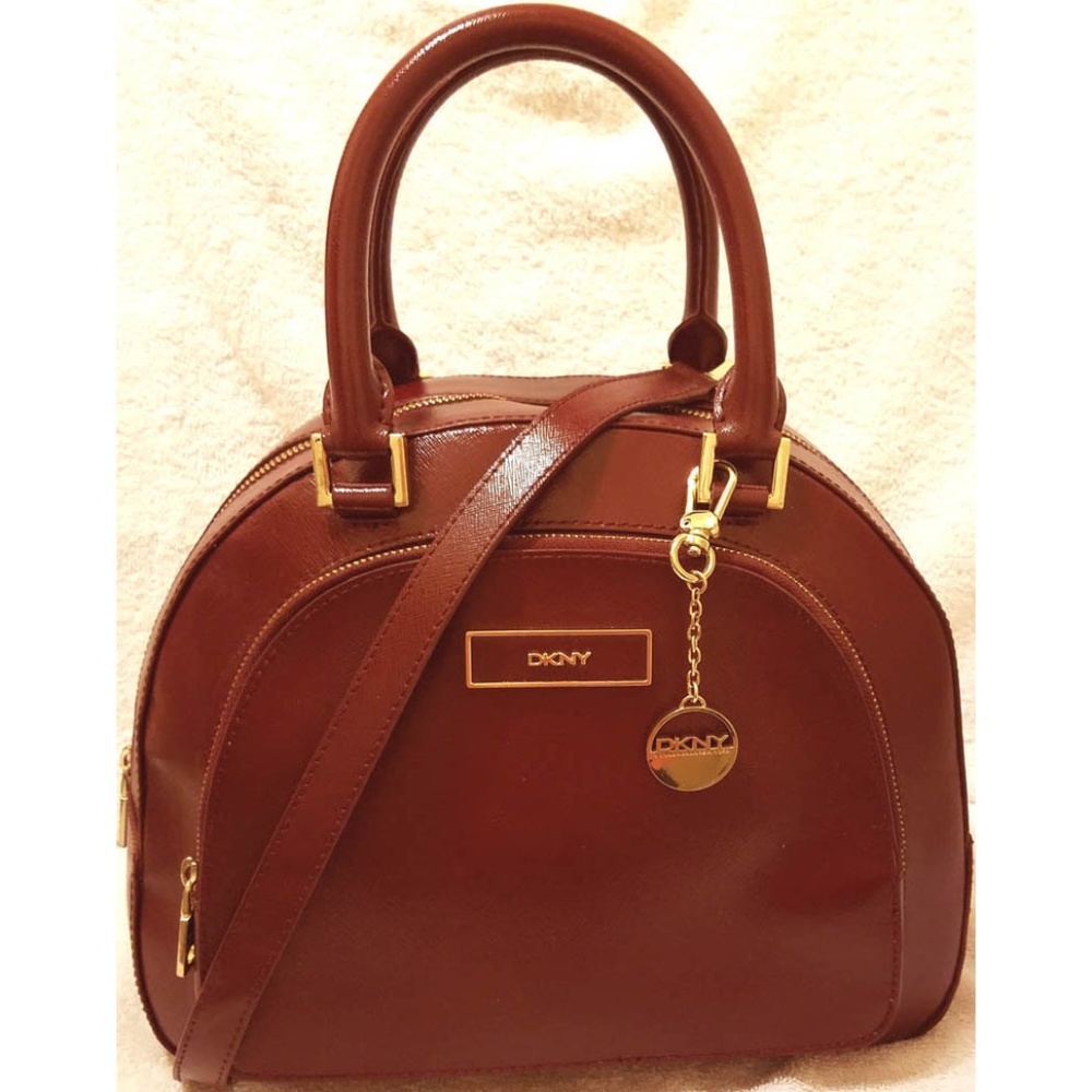 Donna Karen cranberry leather convertible